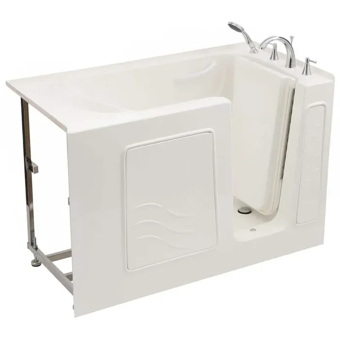 Builder‘s Series 26 in. L x 53 in. W Right Side Drain Soaker Bathtub in White with Fast Filling Faucet Set