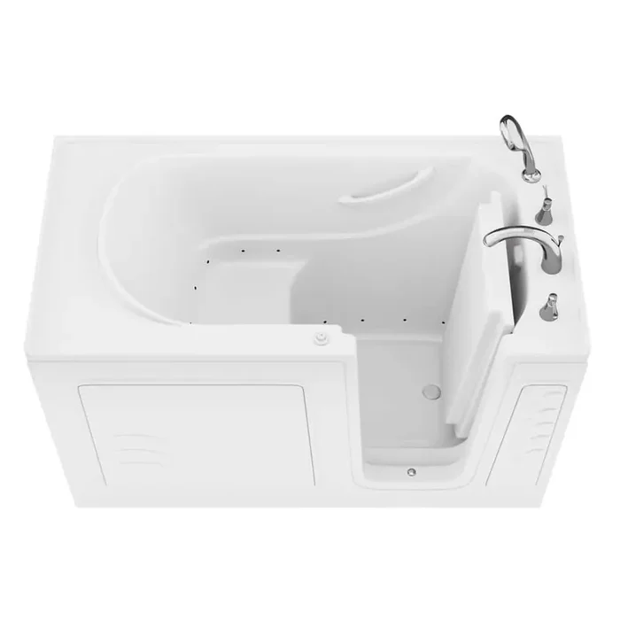 Builder‘s Series 30 in. L x 59 in. W Right Side Drain Air Jetted Bathtub in White with Fast Filling Faucet with Wand