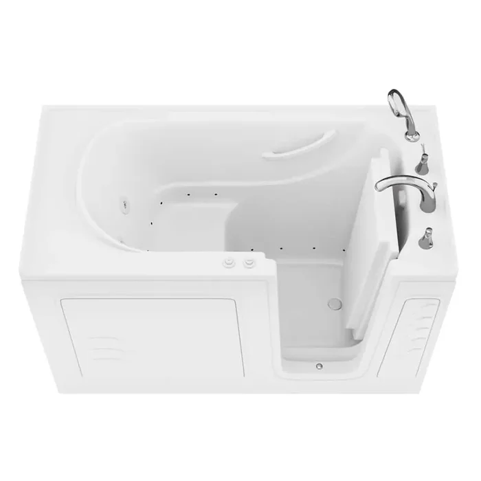 Builder‘s Series 30 in. L x 59 in. W Right Side Drain Combination Jetted Bathtub in White with Fast Filling Faucet Set