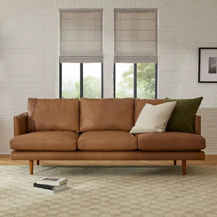 Burrard 83.5″ Leather Sofa – Bella Caramel