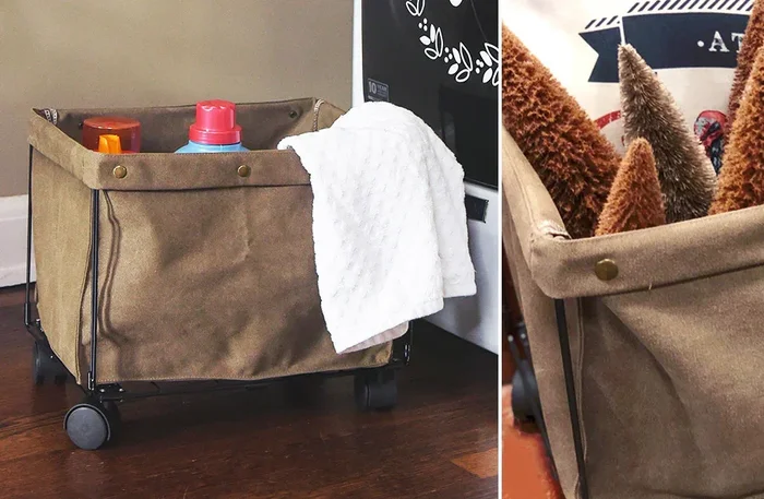 Canvas Storage Tote | Rolling Canvas Storage Tote – Decor Steals