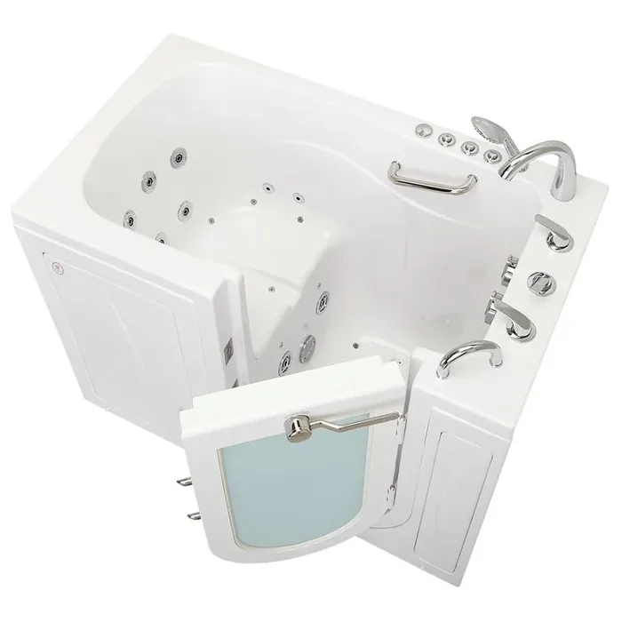 Capri 52 in. x 30 in. Walk-In Whirlpool & Air Bath in White with RHS Outward Swing Door, Heated Seat and Fast Fill/Drain