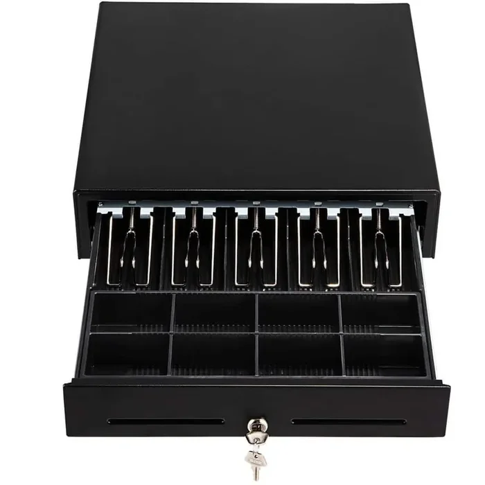 Cash Register Drawer, 16 in. 2 Unlocking Ways, Fully Removable Design with 5 Bill 8 Coin Cash Tray, 2 Keys Included