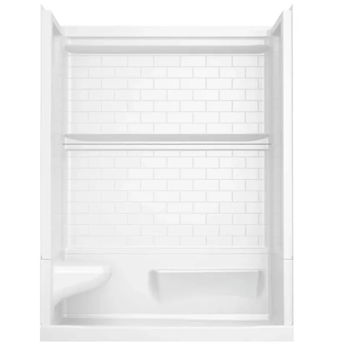 Classic 500 Tile Left Seat 32 in. L x 60 in. W x 75.76 in. H Alcove Shower Kit with Shower Wall and Shower Pan