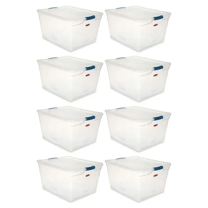 Cleverstore 71 qt. Latching Plastic Storage Container and Lid (8-Pack)