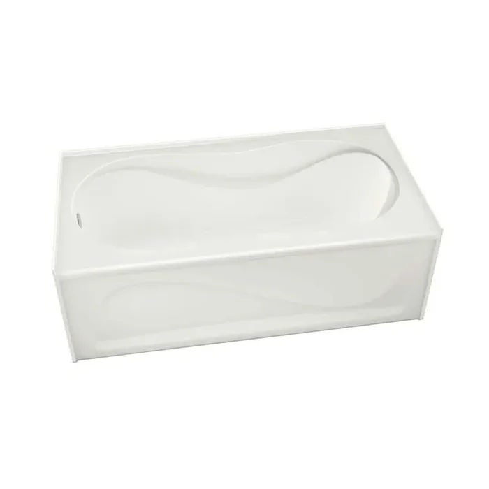 Cocoon 60 in. x 30 in. Acrylic Left Hand Drain Rectangular Apron Front Bathtub in White