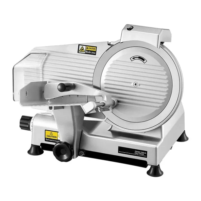 Commercial Meat Slicer, 10 in. Electric Deli Food Slicer, 180W Meat Cutter with a Premium 65Mn Blade in Silver