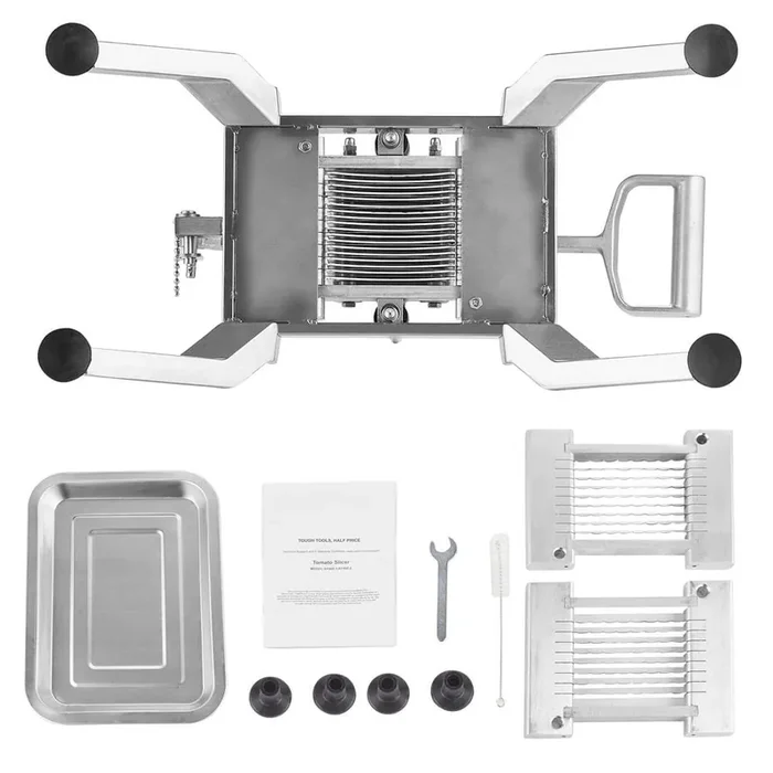 Commercial Vegetable Slicer, 1/4 in. and 1/2 in. Tomato Cutter, Stainless Steel, Aluminum for Tomatoes, Onions, Potatoes