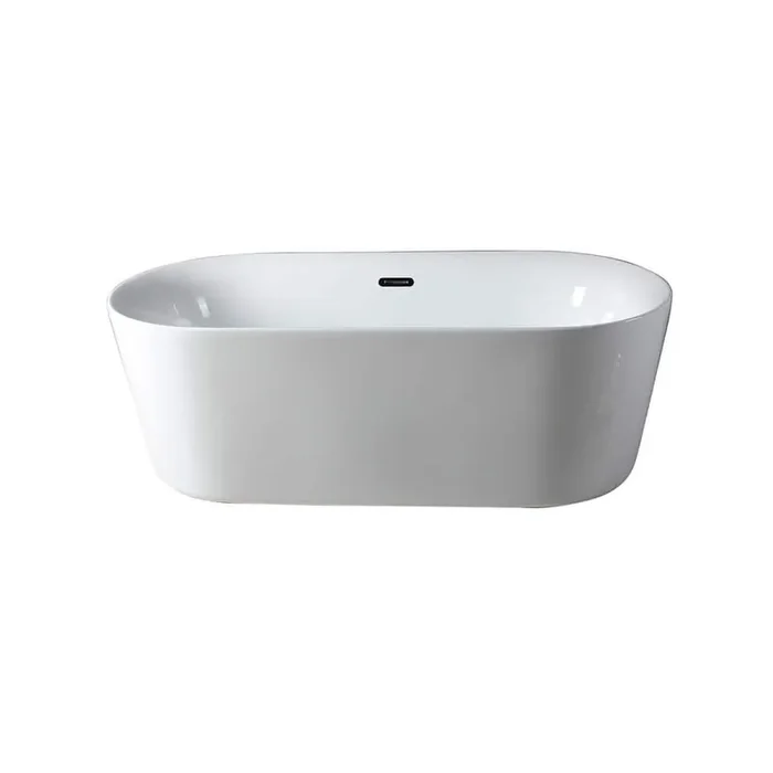 Como 66.5 in. Acrylic Oval Slipper Flatbottom Non-Whirlpool Bathtub in White