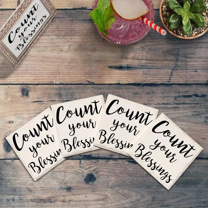 Count Your Blessings Drink Coaster Set