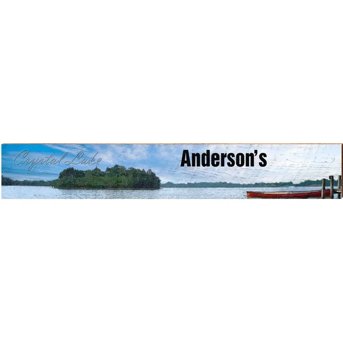 Crystal Lake Anderson’s Red Canoe Docked | Wall Art Print on Real Wood