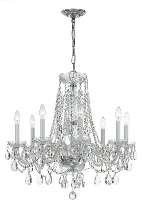 Crystorama – 1138-CH-CL-SAQ – Eight Light Chandelier – Traditional Crystal – Polished Chrome – 1138CHCLSAQ