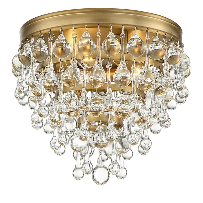 Crystorama – 135-VG – Three Light Flush Mount – Calypso – Vibrant Gold – 135VG