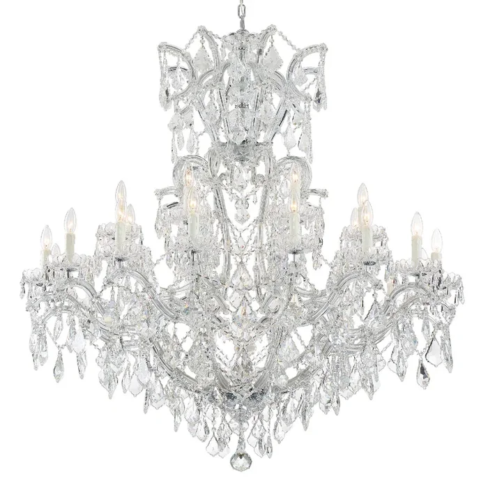 Crystorama – 4424-CH-CL-MWP – 25 Light Chandelier – Maria Theresa – Polished Chrome – 4424CHCLMWP