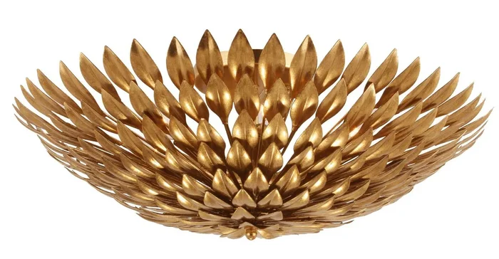 Crystorama – 507-GA – Six Light Flush Mount – Broche – Antique Gold – 507GA