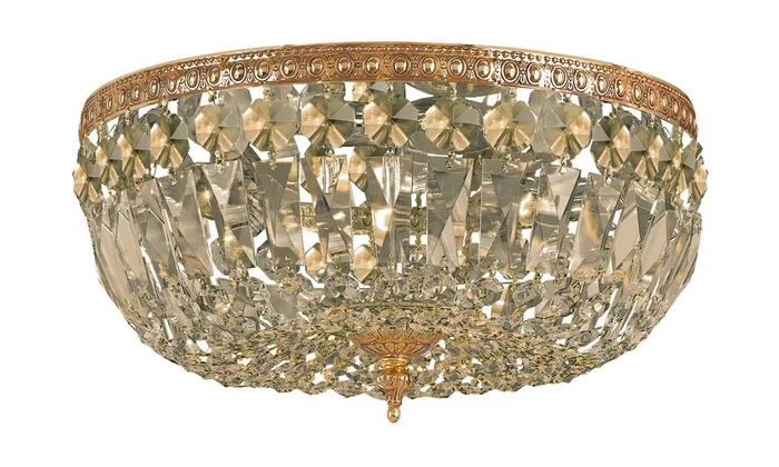Crystorama – 712-OB-GT-MWP – Three Light Flush Mount – Ceiling Mount – Olde Brass – 712OBGTMWP