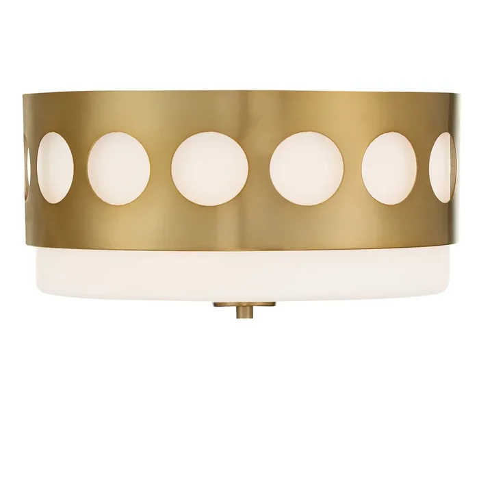 Crystorama – KIR-B8100-VG – Two Light Flush Mount – Kirby – Vibrant Gold – KIRB8100VG