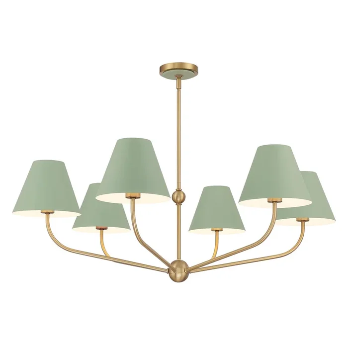 Crystorama – XAV-B9316-VG-GR – Six Light Chandelier – Xavier – Vibrant Gold – XAVB9316VGGR