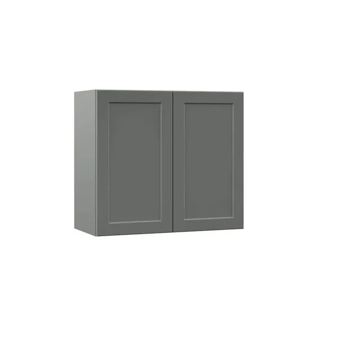 Designer Series Melvern 27 in. W x 12 in. D x 24 in. H Assembled Shaker Wall Bridge Kitchen Cabinet in Storm Gray