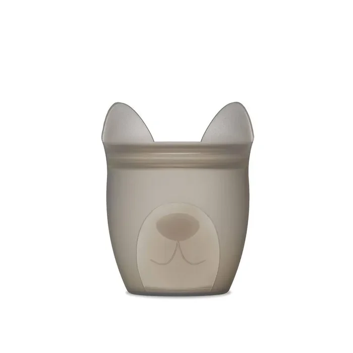 Dog, Gray Reusable Silicone 4 oz. Baby and Kid Snack Zippered Storage Container