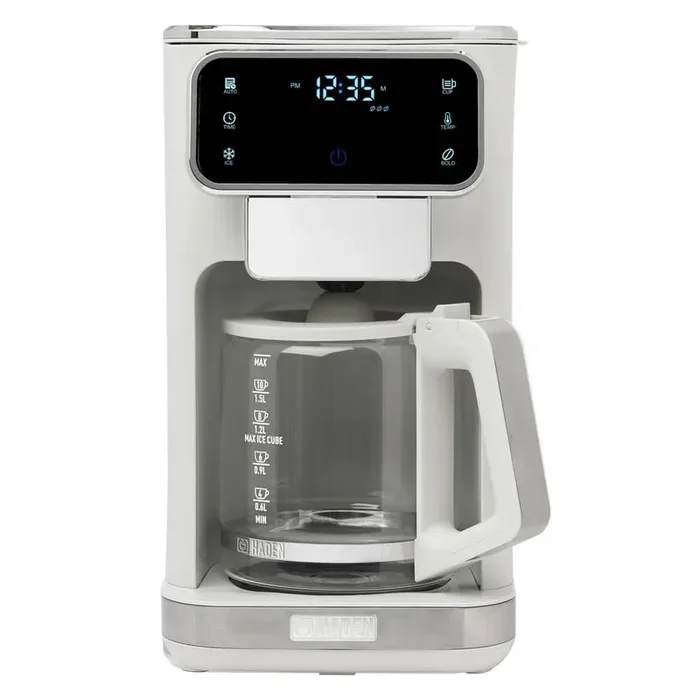 Dual Brew 12 Cup Ivory/Chrome Drip Coffee Maker with Hot and Iced Digital Control Settings