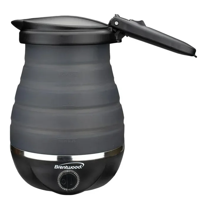 Dual Voltage 3.3 Cup Collapsible Travel Kettle in Black