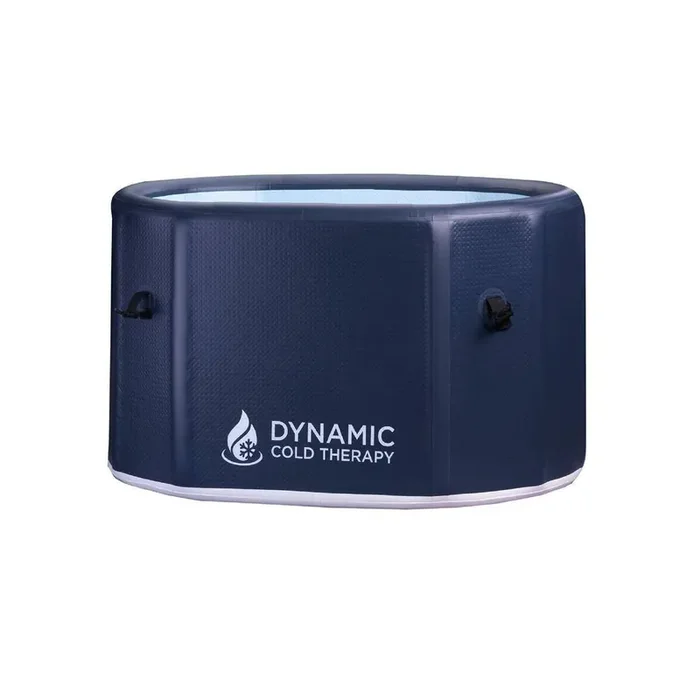 Dynamic Series 1 Person 1 Jet Oval Inflatable Cold Plunge Tub with Ground Mat and Locking Cover