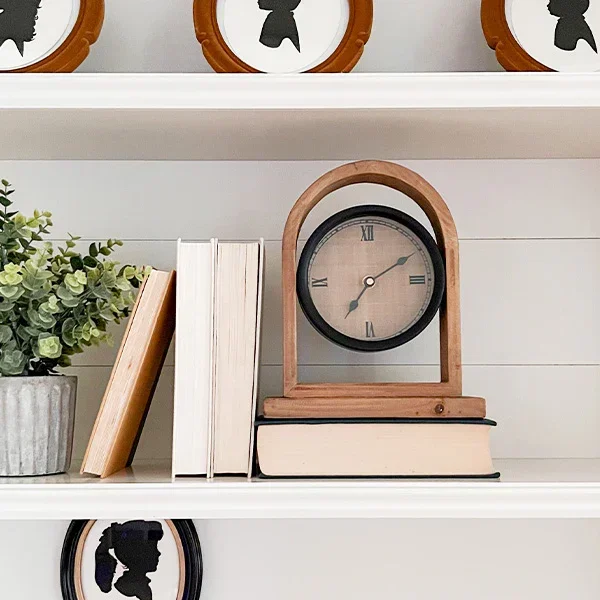 Eclectic Wooden Tabletop Clock – Decor Steals
