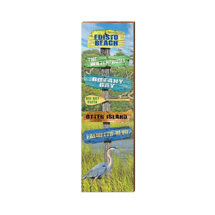 Edisto Beach Marsh Directional | Real Wall Art Print | Wall Art Print on Real Wood
