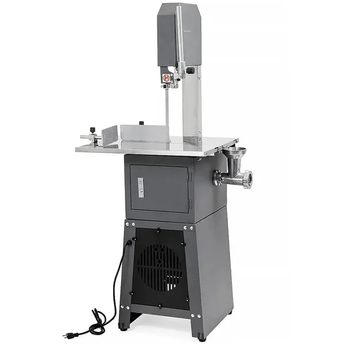 Electric Meat Cutting Band Saw in Gray with Built-in Grinder and 3/4 HP Motor