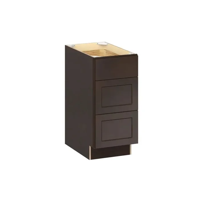 Emerson Cocoa ADA Base 3 drawer Ready to Assemble Kitchen Cabinet (15 in. W x 32.5 in. H x 24 in. D)