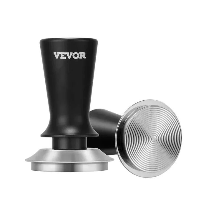 Espresso Tamper 58 mm Spring Loaded 30 lbs. 1 Cup Black Espresso Machine Tamper Tool Tamper with Non-Slip Grip