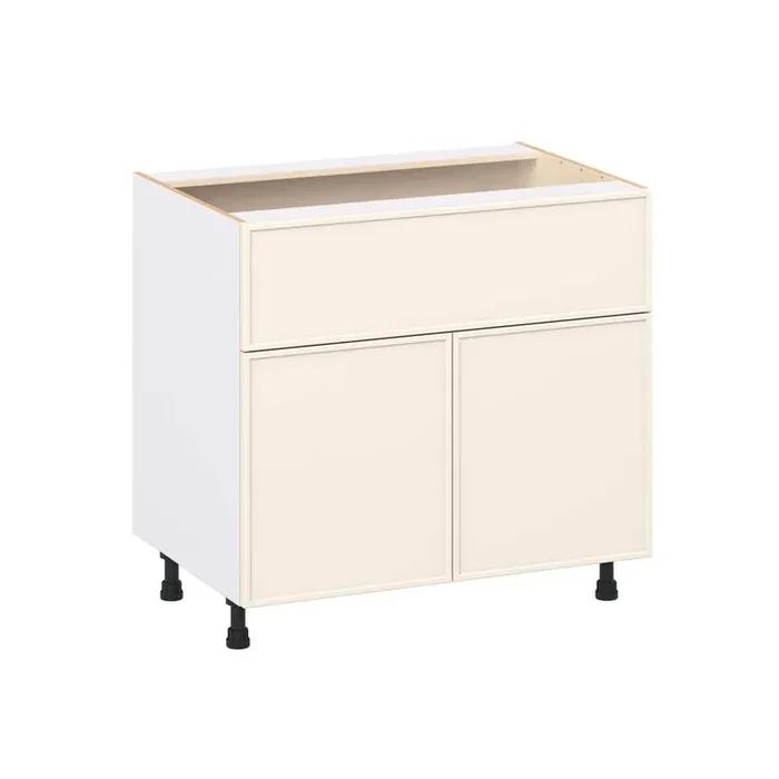 Fairview Washed Linen Slim Shaker Assembled Base Kitchen Cabinet with 10 in. Draw (36 in. W x 34.5 in. H x 24 in. D)