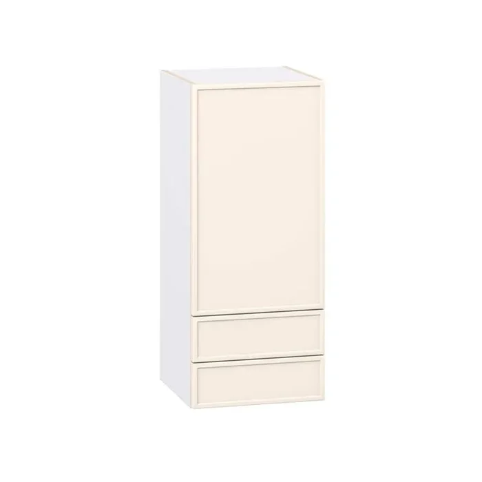 Fairview Washed Linen Slim Shaker Assembled Wall Kitchen Cabinet with 2 Drawers (15 in. W x 35 in. H x 14 in. D)
