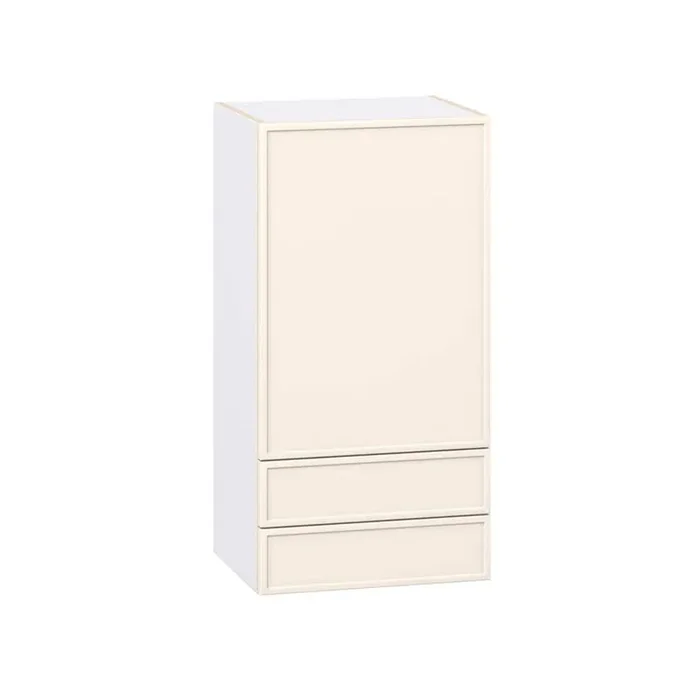 Fairview Washed Linen Slim Shaker Assembled Wall Kitchen Cabinet with 2 Drawers (18 in. W x 35 in. H x 14 in. D)