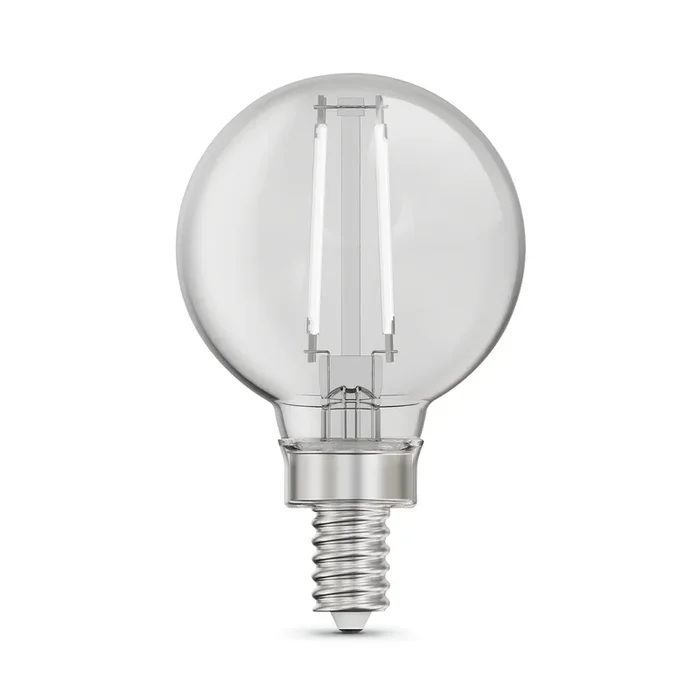 Feit Electric 3.8W [40W Equivalent] Soft White 2700K G16.5 Globe E12 Base Exposed White Filament LED Bulb 2-Pack (BPG1640927CAWFIL/2)