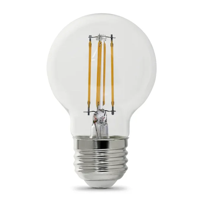 Feit Electric [60W Equivalent] G16.5 Medium E26 Base Soft White Dimmable Enhance Glass Filament Globe LED 2-Pack (BPGM60927CA/FIL/2/RP)