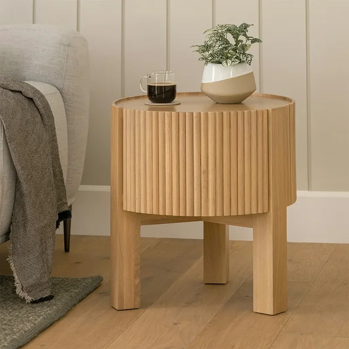 Fortra Storage Side Table – White Oak
