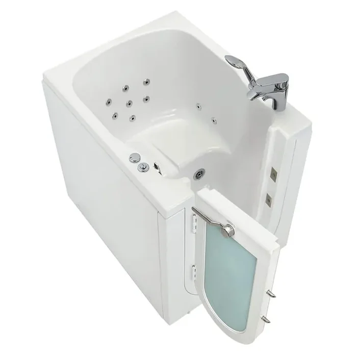 Front Entry 32 in. x 40 in. Acrylic Walk-In Whirlpool Bathtub in White with Left Outward Swing Door, Fast Fill & Drain
