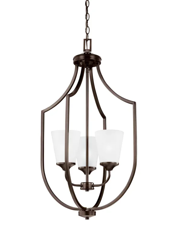 Generation Lighting – 5224503EN3-710 – Three Light Hall / Foyer Pendant – Hanford – Bronze – 5224503EN3710