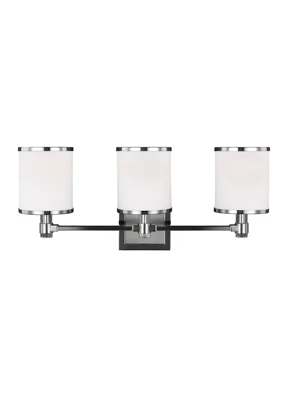 Generation Lighting – VS23303SN/CH – Three Light Vanity – Prospect Park – Satin Nickel / Chrome