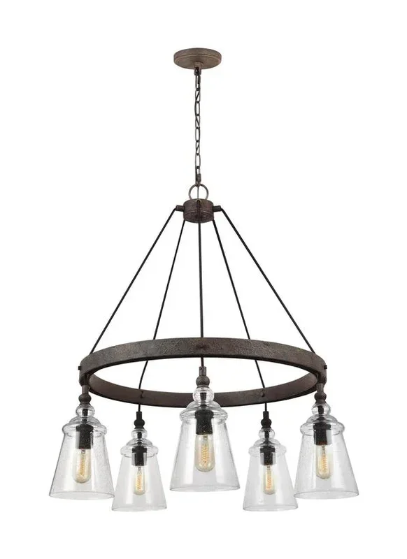 Generation Lighting Loras Medium Chandelier 120V Dark Weathered Iron (F3169/5DWI)