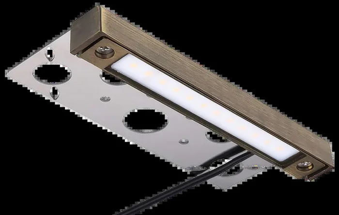 GM Lighting ILS Hardscape Light 7 Inch 4000K 4W Antique Brass Integrated Lamp 4W Maximum 3 Stainless Steel Brackets (ILS-H100-40K-AB)