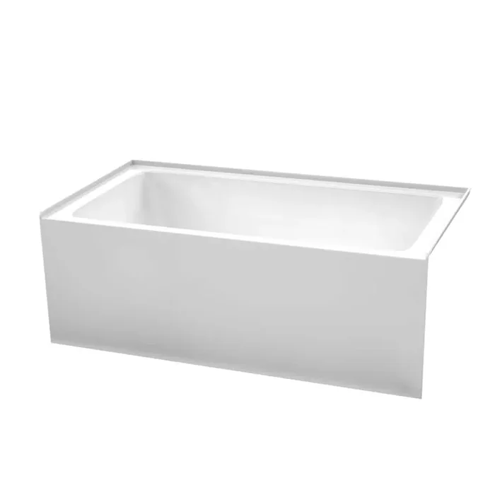 Grayley 60 in. L x 32 in. W Acrylic Right Hand Drain Rectangular Alcove Bathtub in White with Brushed Nickel Trim