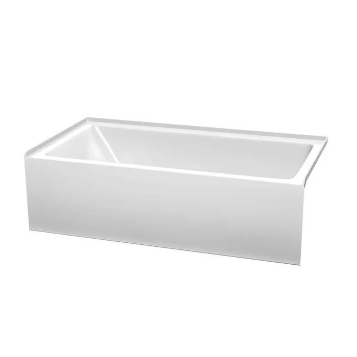 Grayley 60 in. L x 32 in. W Soaking Alcove Bathtub with Right Hand Drain in White with Brushed Nickel Trim