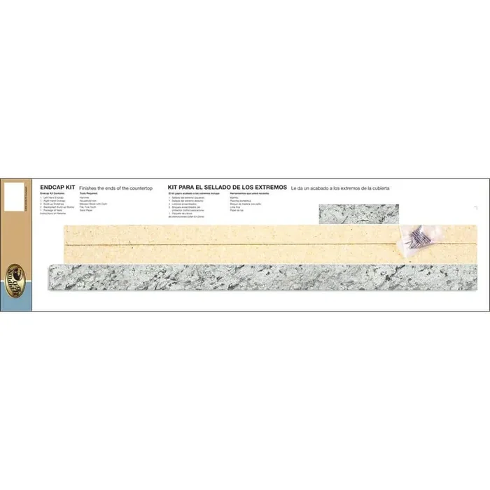Hampton Bay White Ice Granite Endcap Kit for Laminate Countertop with Eased Edge and Loose Backsplash