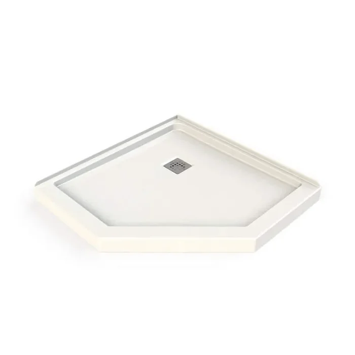 Hana Neo-Angle 38 in. x 38 in. Single Threshold Shower Base in White