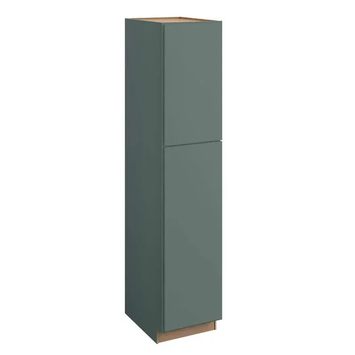 Hargrove 18 in. W x 21 in. D x 84 in. H Assembled Plywood Vanity Linen Bath Cabinet in Verdant Green with Soft Close RH