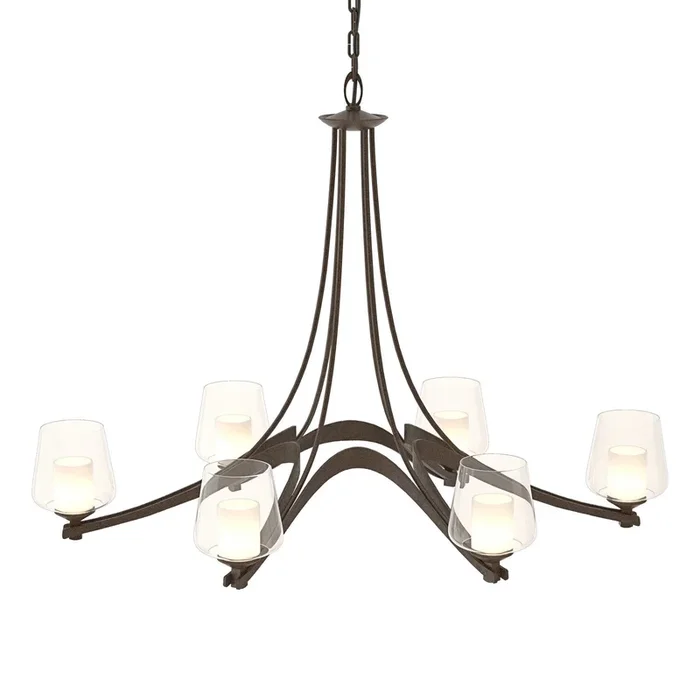 Hubbardton Forge – Six Light Chandelier – Ribbon