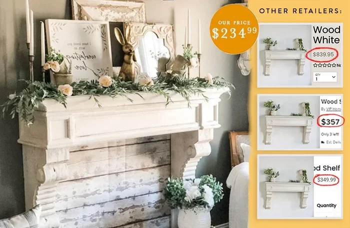 HUGE Wooden Mantel Shelf – Decor Steals